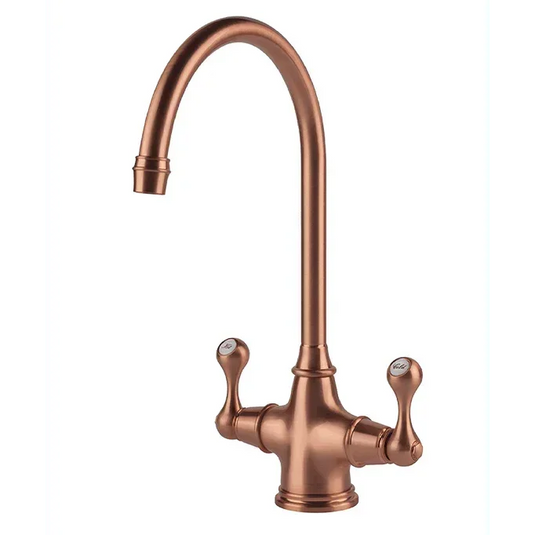 Clearwater Coriolis Twin Lever Monobloc Kitchen Sink Mixer Tap - Brushed Copper - CO2BC - Envy Bathrooms Ltd