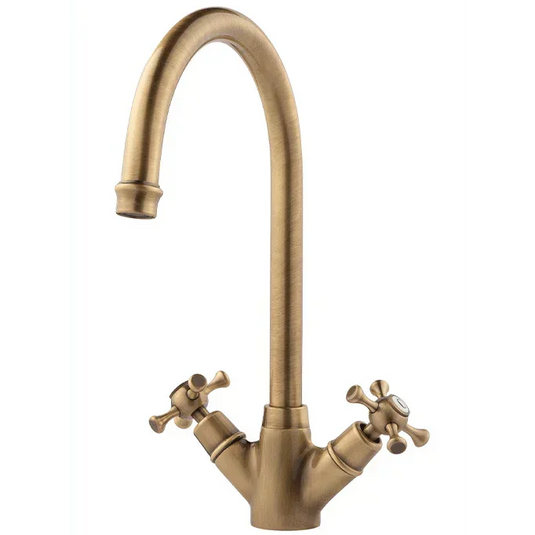 Clearwater Cottage Twin Lever Monobloc Kitchen Sink Mixer Tap - Brushed Bronze - COTB - Envy Bathrooms Ltd