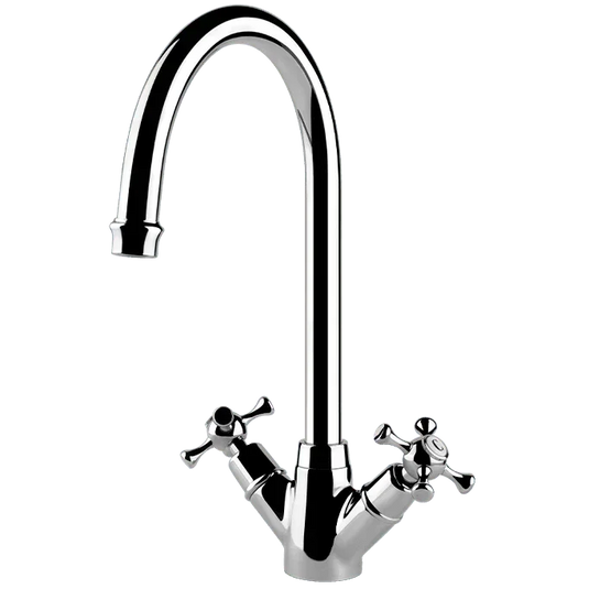 Clearwater Cottage Twin Lever Monobloc Kitchen Sink Mixer Tap - Chrome - COTC - Envy Bathrooms Ltd