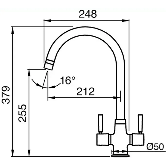 Clearwater Davina Dual Lever Twist & Spray Monobloc Kitchen Sink Mixer Tap - Chrome - DA20CP - Envy Bathrooms Ltd