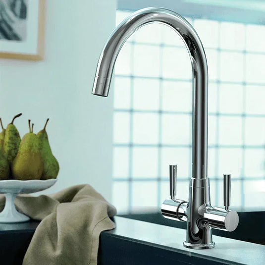 Clearwater Davina Dual Lever Twist & Spray Monobloc Kitchen Sink Mixer Tap - Chrome - DA20CP - Envy Bathrooms Ltd