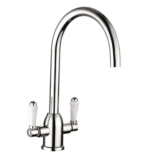 Clearwater Dephini Bridge Twin Lever Kitchen Sink Mixer Tap - Chrome - DE3CP - Envy Bathrooms Ltd