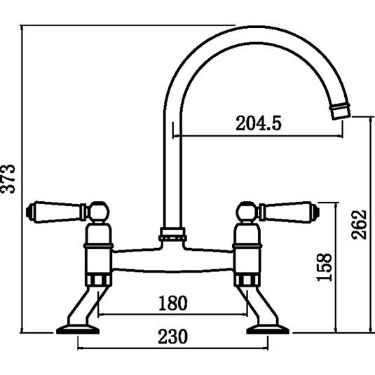Clearwater Dephini Twin Lever Monobloc Kitchen Sink Mixer Tap - Chrome - DE2CP - Envy Bathrooms Ltd