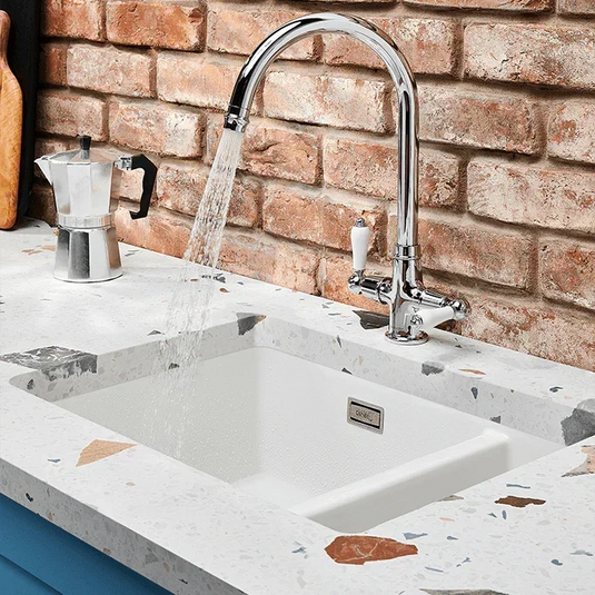 Clearwater Elegance C Twin Lever Twist & Spray Monobloc Kitchen Sink Mixer Tap - Chrome - EL20CP - Envy Bathrooms Ltd