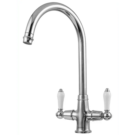 Clearwater Elegance C Twin Lever Twist & Spray Monobloc Kitchen Sink Mixer Tap - Chrome - EL20CP - Envy Bathrooms Ltd