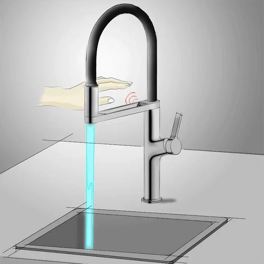 Clearwater Galex Pull Out Sensor Kitchen Sink Mixer Tap - Brushed Brass - GAL10BB - Envy Bathrooms Ltd