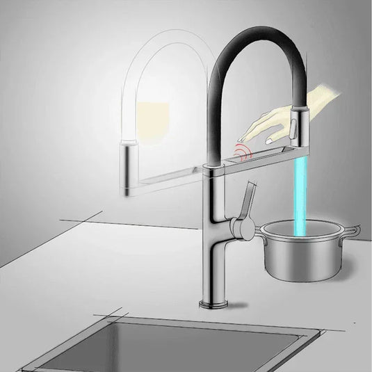 Clearwater Galex Pull Out Sensor Kitchen Sink Mixer Tap - Brushed Nickel - GAL10BN - Envy Bathrooms Ltd