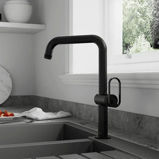 Clearwater Juno Single Lever Monobloc Kitchen Sink Mixer Tap - Matt Black - JUL10MB - Envy Bathrooms Ltd