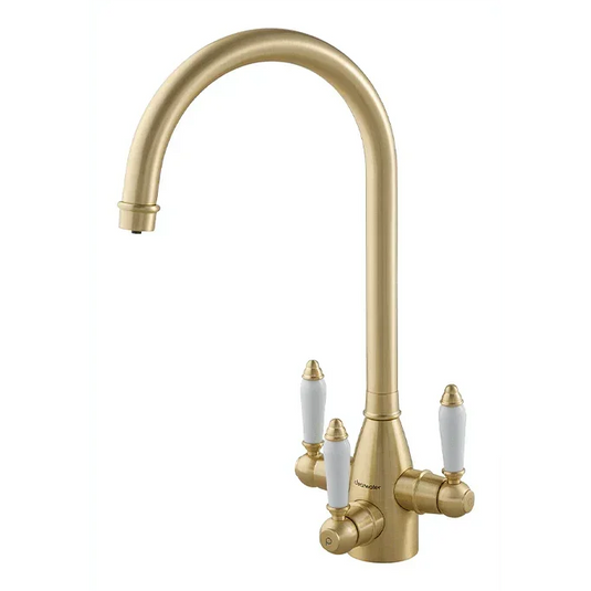 Clearwater Krypton Tri Spar C Filtered Water Kitchen Sink Mixer Tap - Brushed Brass - KR2BB - Envy Bathrooms Ltd