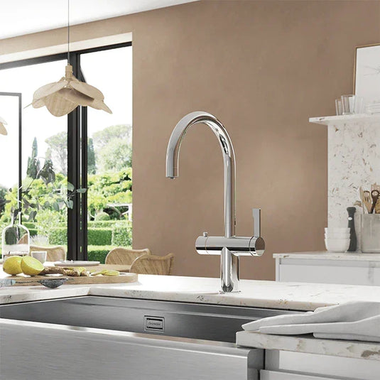 Clearwater Magus 3 3 in 1 C Spout Boiling Hot Water Kitchen Mixer Tap - Chrome - MAE2KCP - Envy Bathrooms Ltd