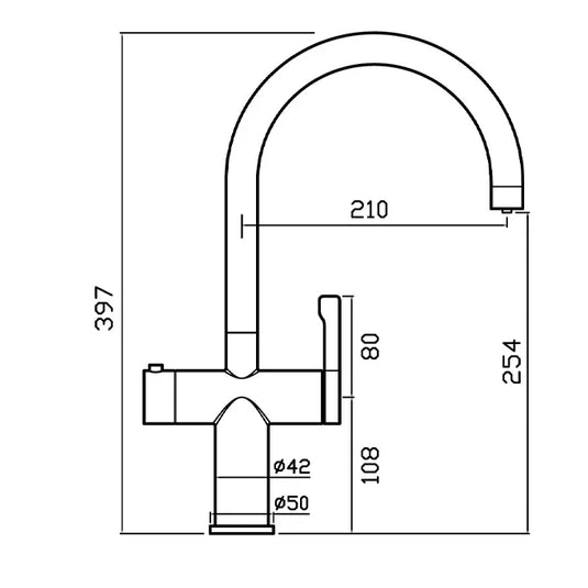 Clearwater Magus 3 3 in 1 C Spout Boiling Hot Water Kitchen Mixer Tap - Matt Black - MAE2KMB - Envy Bathrooms Ltd