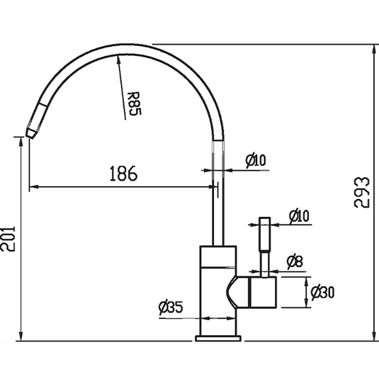 Clearwater Mira Filtered Water Only Kitchen Sink Tap - Polished Stainless Steel - MI2SS - Envy Bathrooms Ltd