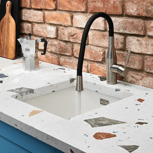 Clearwater Morpho Flex Single Lever Monobloc Kitchen Sink Mixer Tap - Brushed Nickel - MO2BN - Envy Bathrooms Ltd