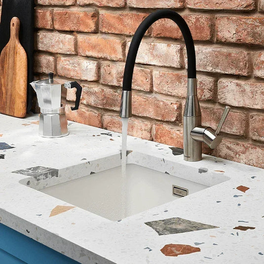 Clearwater Morpho Flex Single Lever Monobloc Kitchen Sink Mixer Tap - Brushed Nickel - MO2BN - Envy Bathrooms Ltd