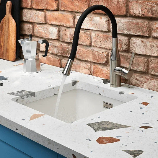 Clearwater Morpho Flex Single Lever Monobloc Kitchen Sink Mixer Tap - Brushed Nickel - MO2BN - Envy Bathrooms Ltd