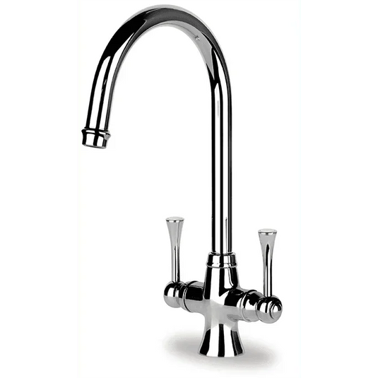 Clearwater Regent C Twin Lever Monobloc Kitchen Sink Mixer Tap - Chrome - LANCP - Envy Bathrooms Ltd