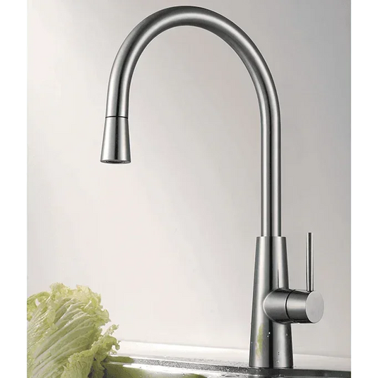 Clearwater Titania Single Lever Pull Out Kitchen Sink Mixer Tap - Polished Stainless Steel - TI3SS - Envy Bathrooms Ltd