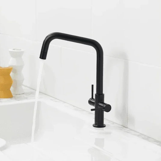 Clearwater Topaz U Dual Lever Twist & Spray Monobloc Kitchen Sink Mixer Tap - Matt Black - TOP10MB - Envy Bathrooms Ltd