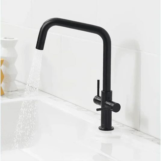 Clearwater Topaz U Dual Lever Twist & Spray Monobloc Kitchen Sink Mixer Tap - Matt Black - TOP10MB - Envy Bathrooms Ltd