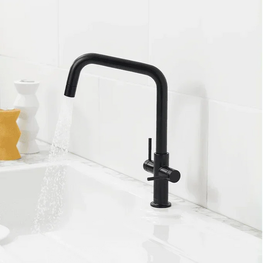 Clearwater Topaz U Dual Lever Twist & Spray Monobloc Kitchen Sink Mixer Tap - Matt Black - TOP10MB - Envy Bathrooms Ltd