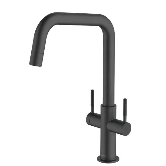 Clearwater Topaz U Dual Lever Twist & Spray Monobloc Kitchen Sink Mixer Tap - Matt Black - TOP10MB - Envy Bathrooms Ltd