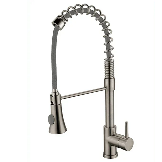 Clearwater Triton Single Lever Pull Out Kitchen Sink Mixer Tap - Brushed Nickel - TR2BN - Envy Bathrooms Ltd