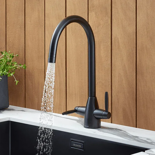 Clearwater Tutti Dual Lever Twist & Spray Monobloc Kitchen Sink Mixer Tap -Matt Black - TU81073BV - Envy Bathrooms Ltd