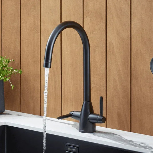 Clearwater Tutti Dual Lever Twist & Spray Monobloc Kitchen Sink Mixer Tap -Matt Black - TU81073BV - Envy Bathrooms Ltd