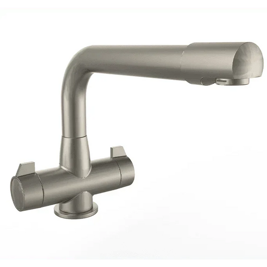 Clearwater Ultra Twin Lever Monobloc Kitchen Sink Mixer Tap - Brushed Nickel - ULTBS - Envy Bathrooms Ltd