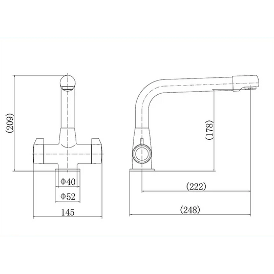 Clearwater Ultra Twin Lever Monobloc Kitchen Sink Mixer Tap - Brushed Nickel - ULTBS - Envy Bathrooms Ltd