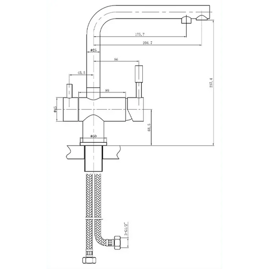Clearwater Zuben Filtered Water Kitchen Sink Mixer Tap - Polished Stainless Steel - ZU2SS - Envy Bathrooms Ltd