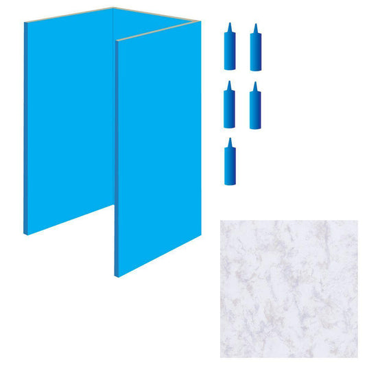 DuraPanel 1200 Recess Kit in Light Marble - Envy Bathrooms Ltd