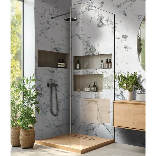 DuraPanel 5000 Natural Duralock T&G 2420 x 585 Calacatta Marble Gloss | 9.241600 - Envy Bathrooms Ltd
