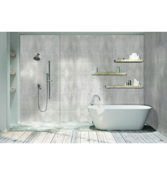 DuraPanel Concrete Elements Tile Effect - Tongue & Groove - 2400 x 600 - Envy Bathrooms Ltd