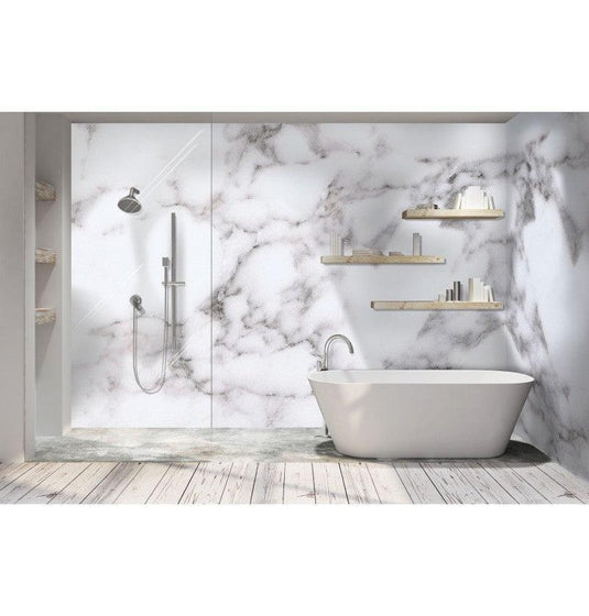 DuraPanel Natural Calacatta Marble Duralock Tongue & Groove - 2400 x 1200 - Envy Bathrooms Ltd