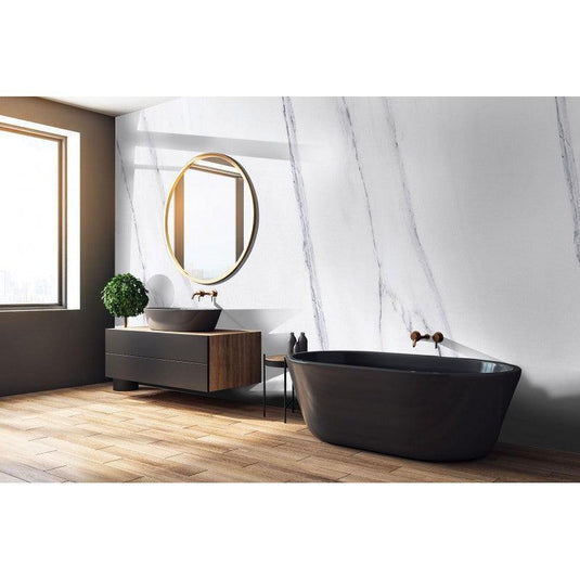 DuraPanel Natural Carrara Marble Square Edge - 2400 x 1200 - Envy Bathrooms Ltd