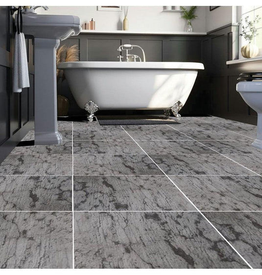 DuraPanel Tile Pattern Click Flooring - Grey Marble - Envy Bathrooms Ltd