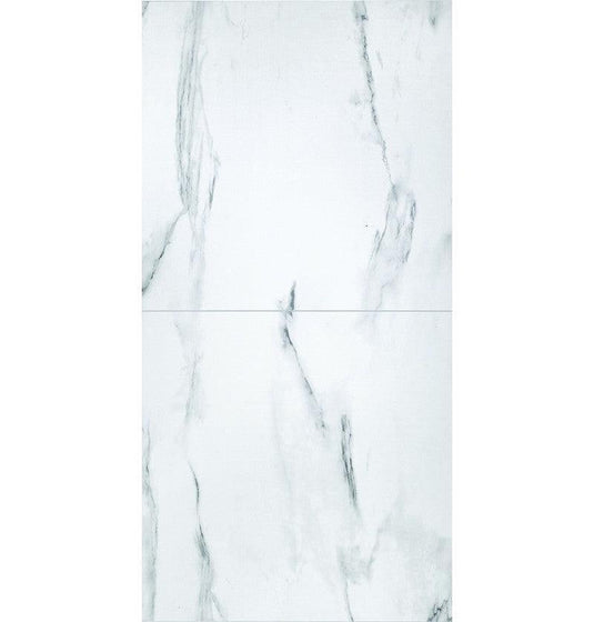 DuraPanel White Marble Matt Tile Effect - Tongue & Groove - 2400 x 600 - Envy Bathrooms Ltd