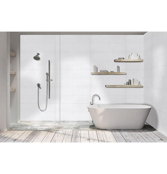 DuraPanel White Silk Gloss Tile Effect - Tongue & Groove - 2400 x 600 - Envy Bathrooms Ltd