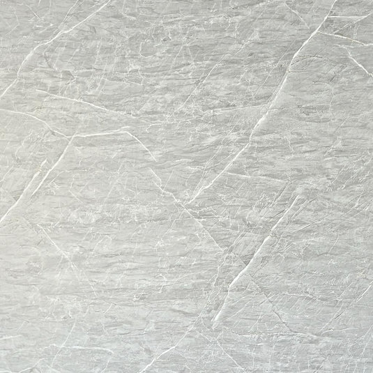 Crackle grey bathroom wall panel with textured marble effect and white veining