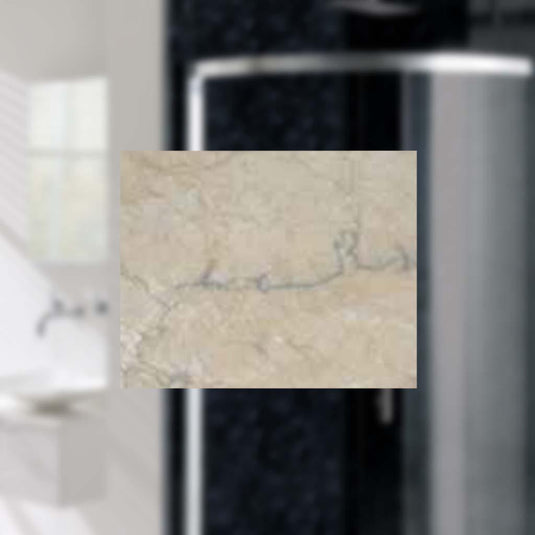 Beige marble effect bathroom wall tile with subtle veining pattern