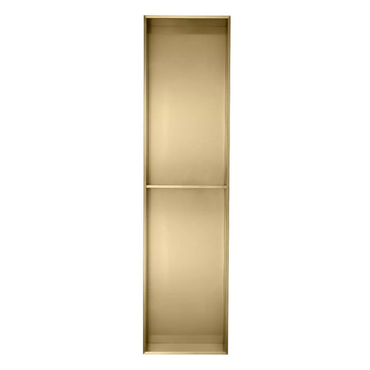 Eastbrook 1200 x 300mm Shower Niche with Shelf Brushed Brass | 52.725 - Envy Bathrooms Ltd