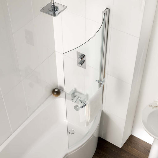 Eastbrook 1500 x 738mm C-Shaped Bath Screen (5mm) Chrome Profiles | 69.0139