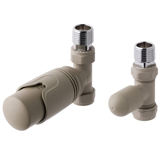 Eastbrook 15mm Straight TRV & Lockshield Valve Matt Cappuccino | 41.3028