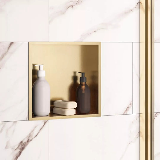 Eastbrook 300x300mm Shower Niche Brushed Brass | 52.721 - Envy Bathrooms Ltd