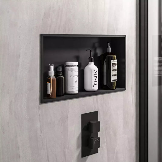 Eastbrook 600x300mm Shower Niche Matt Black | 52.712 - Envy Bathrooms Ltd