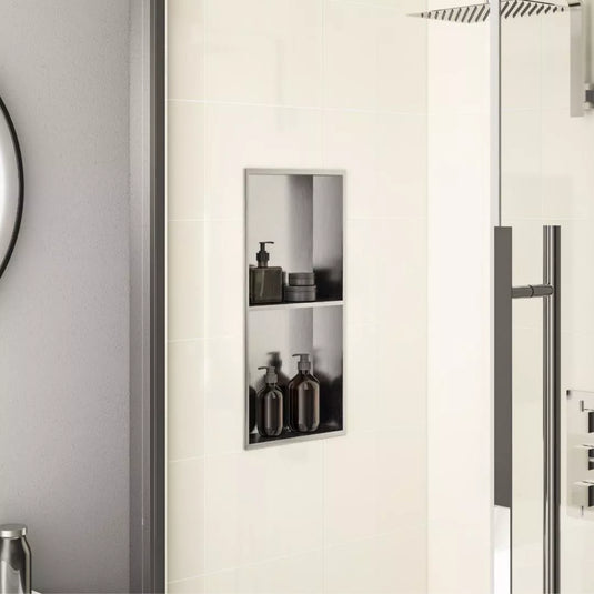 Eastbrook 600x300mm Shower Niche with Shelf Chrome | 52.704 - Envy Bathrooms Ltd