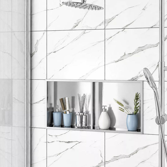 Eastbrook 600x300mm Shower Niche with Shelf Chrome | 52.704 - Envy Bathrooms Ltd