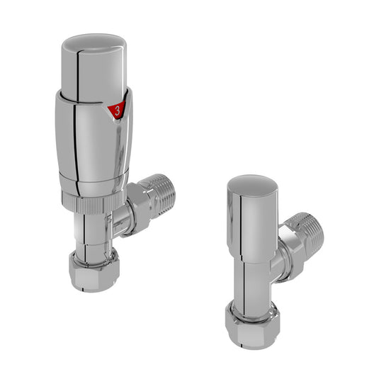 Eastbrook Angled Designer TRV with Lockshield 15mm Chrome | 54.0002