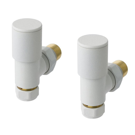Eastbrook Angled Radiator Valves Matt White (Pair) | 41.3011